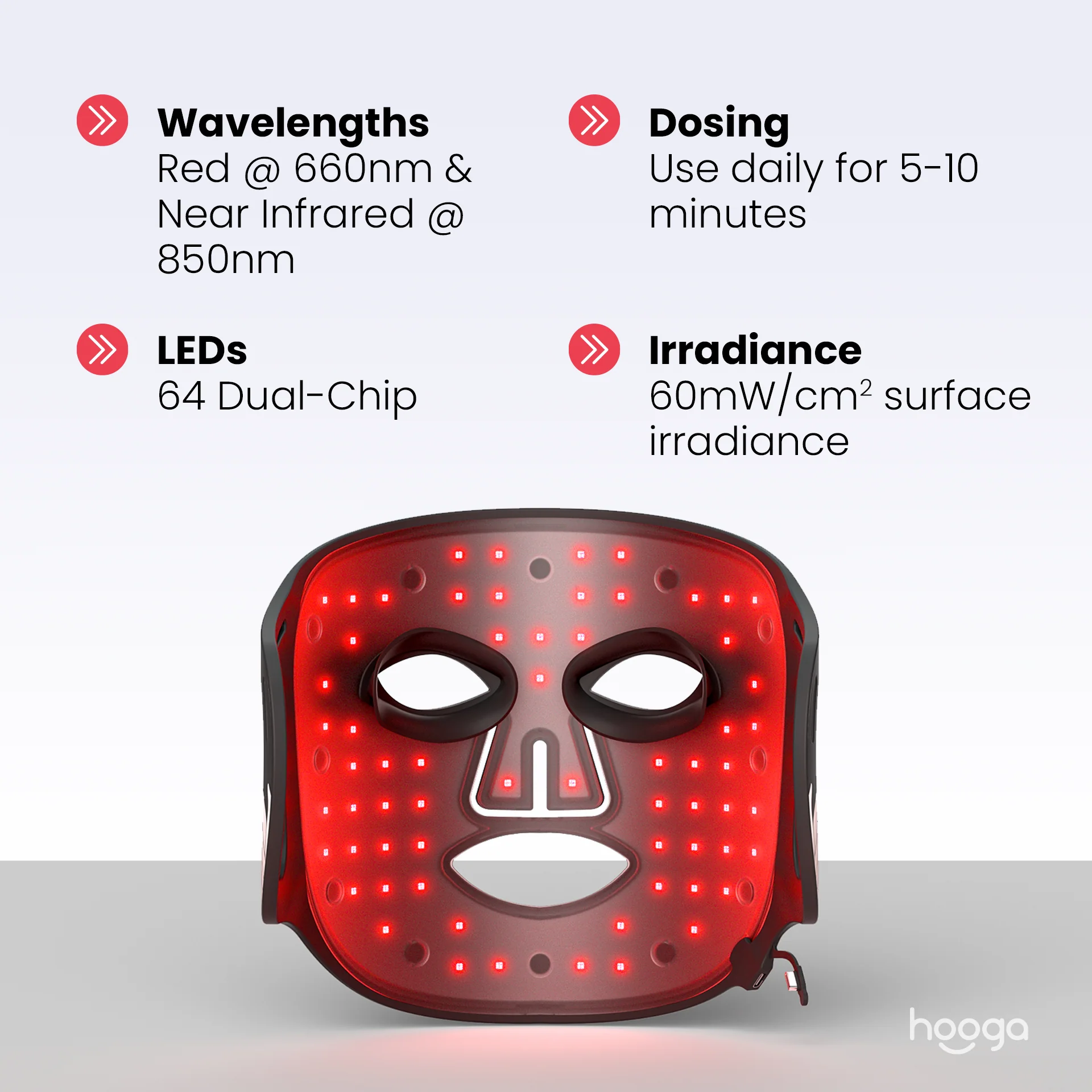 Hooga Red Light Therapy Face Mask