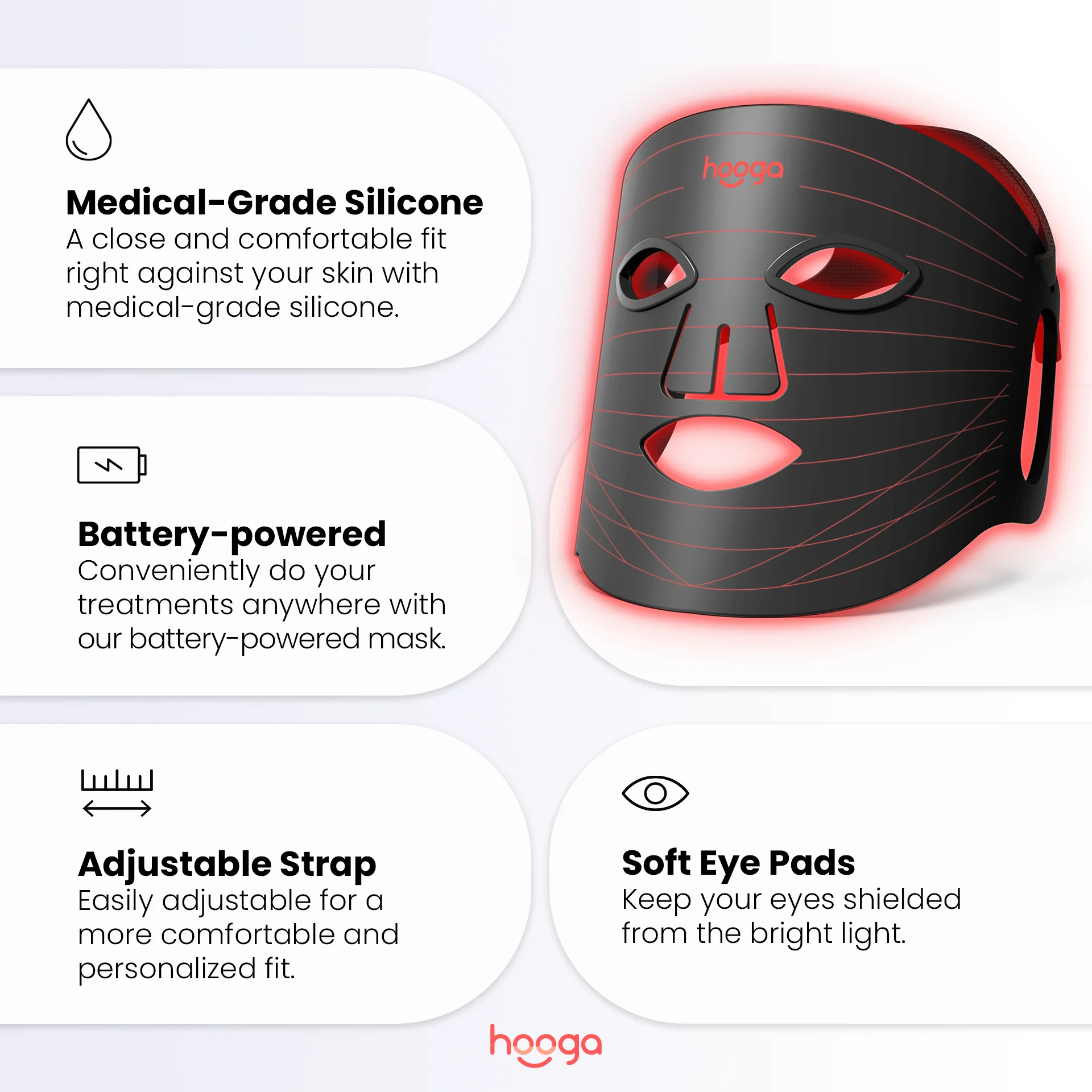 Hooga Red Light Therapy Face Mask